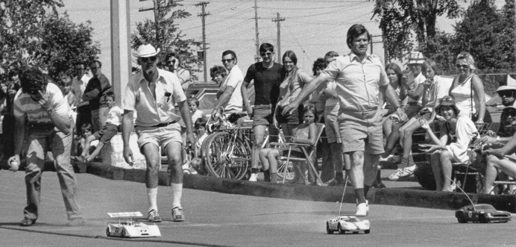 Radio-controlled racing cars and … a curb